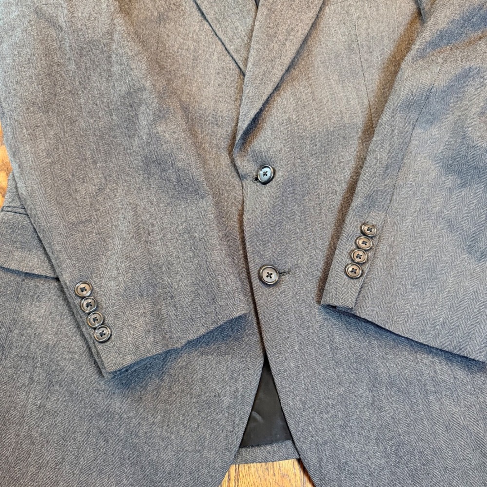 Burberrys Vintage Herringbone Wool Blazer Sport Coat Gray Mens L Preppy - Picture 4 of 13